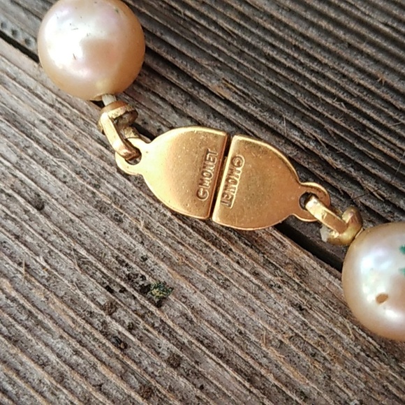 Monet Golden Cream Faux Pearl Necklace - Picture 3 of 4